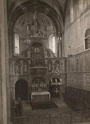 Wechselburg. Schlosskapelle. Hochaltar von der Kanzel