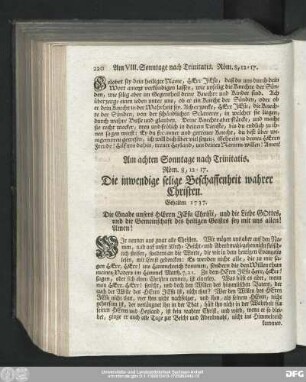 Am achten Sonntage nach Trinitatis. Röm. 8, 12-17. Die inwendige selige Beschaffenheit wahrer Christen.