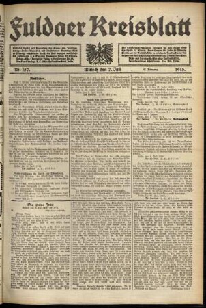 Ausgabe vom Mittwoch, den 07. Juli 1915.