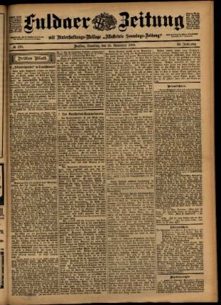 Dritte Ausgabe vom Samstag, den 25. November 1899.