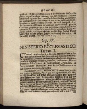 Cap. XV. De Ministerio Ecclesiastico.