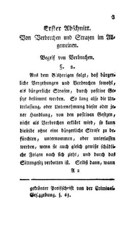 Erster Abschnitt. Von den Verbrechen und Strafen im Allgemeinen.