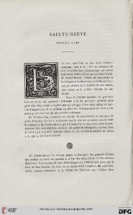 2. Pér. 2.1869: Sainte-Beuve : critique d'art