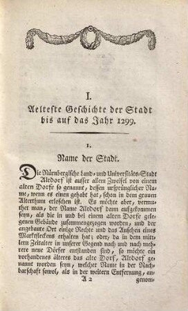 Georg Andreas Will's, Kaiserl. Hofpfalzgrafens, öffentl. ordentl. Professors der Altdorfischen Universität und derselben Seniors, Geschichte und Beschreibung der Nürnbergischen Landstadt Altdorf
