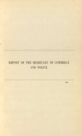 Report of the Secretary of Commerce and Police