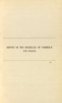 Report of the Secretary of Commerce and Police