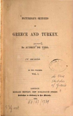 Picturesque sketches of Greece and Turkey : In 2 vol., 1