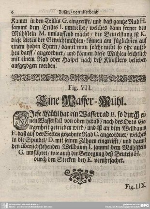 Fig. VII. Eine Wasser-Mühl.