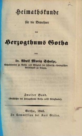 Heimathskunde für die Bewohner des Herzogthums Gotha. 2
