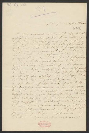 Brief an Albertine Mendelssohn-Bartholdy : 17.10.1857