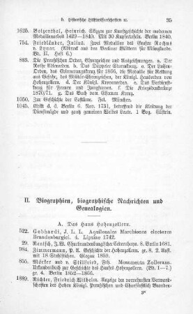 II. Biographien, biographische Nachrichten und Genealogien