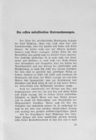 Die ersten industriellen Unternehmungen.