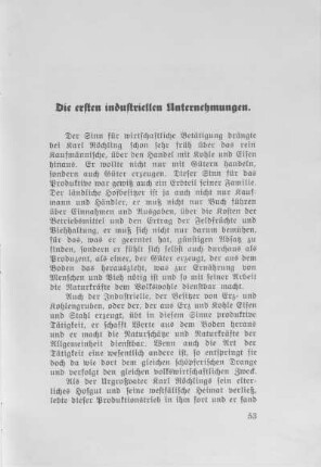 Die ersten industriellen Unternehmungen.