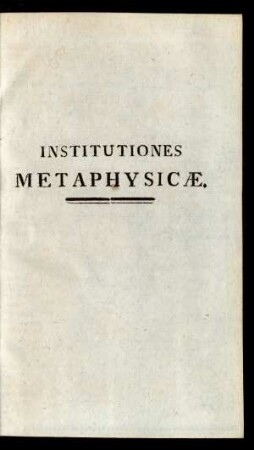 Institutiones Metaphysicae