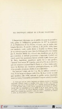 Un triptyque inédit de l'école d'Anvers