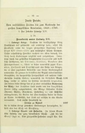 Zweite Periode. Vom westfälischen Frieden bis zum Ausbruche der großen französischen Revolution, 1648-1789