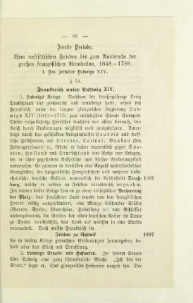 Zweite Periode. Vom westfälischen Frieden bis zum Ausbruche der großen französischen Revolution, 1648-1789
