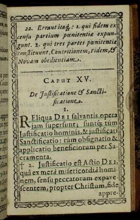 Caput XV. De Justificatione & Sanctificatione.