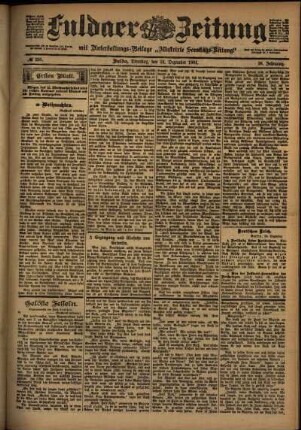 Erste Ausgabe vom Dienstag, den 24. Dezember 1901.