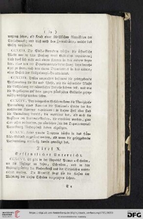 Titel X: Oeffentlicher Unterricht