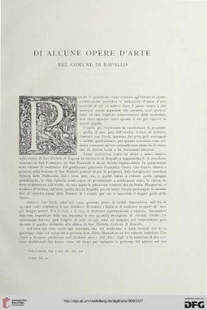 12: Di alcune opere d'arte nel comune di Rapallo