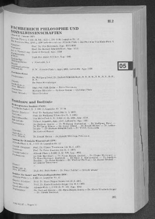 Fachbereich Philosophie und Sozialwissenschaften