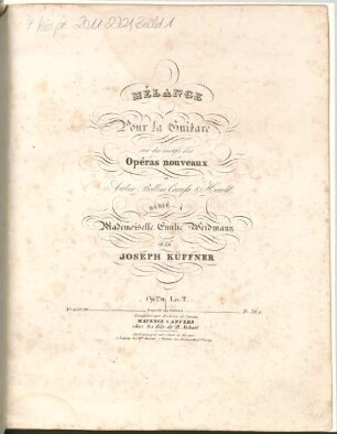 Mélange pour la guitare sur des motifs des opéras nouveaux de Auber, Bellini, Carafa & Herold : Op. 270. Liv. 2