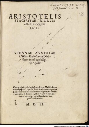 Priora analytica : libri II.