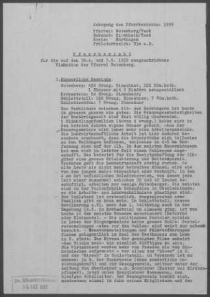 Gutenberg-Schlattstall: Pfarrbericht 1959