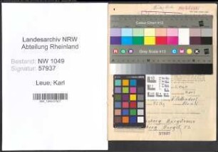 Entnazifizierung Karl Leue , geb. 15.04.1902 (Einsetzer)