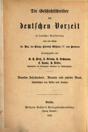 Die Jahrbücher von Fulda und Xanten