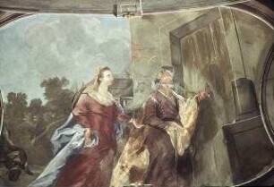 Maria und Josef eine Herberge suchend