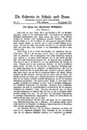 Zur Frage der allgemeinen Volksschule : (aus München)