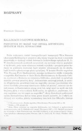 12: Kallimach i Ojcowie Kościoła : przyczynek do badań nad genezą artystyczną epitafium Filipa Buonaccorsi