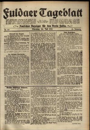 Ausgabe vom Dienstag, den 26. Juli 1921.