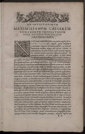 Ad Invictissimum Maximilianum Caesarem Romanorum Imperatorem [...]