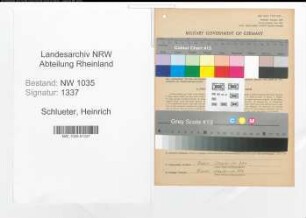 Entnazifizierung Heinrich Schlueter , geb. 18.06.1904 (Gewerbelehrer)