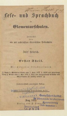 Teil 1, [Schülerband]: [Teil 1, [Schülerband]] : zunächst für die ein- und mehrclassigen österreichischen Volksschulen