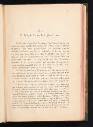 XXII. Richtigstellung des Problems.