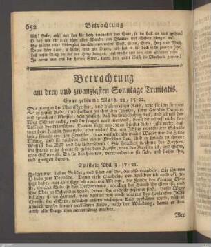 Betrachtung am drey und zwanzigsten Sonntage Trinitatis.