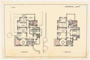 Umbau eines Landhauses Monatskonkurrenz Februar 1933: Grundriss Erdgeschoss, 1. Obergeschoss 1:100
