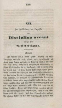 239-249 Zur Feststellung des Begriffes der Discpilina arcani und zu ihrer Rechtfertigung : Schluß