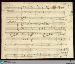Alessandro Severo. Excerpts - Mus. Hs. 1039 : S, vl (2), vla, b
