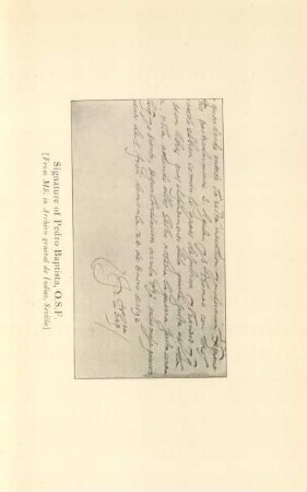 Signature of Pedro Baptista, O. S. F.