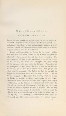 Mysore and Coorg from the inscriptions