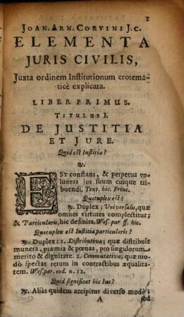 Ioh. Arn. Corvini Elementa iuris civilis