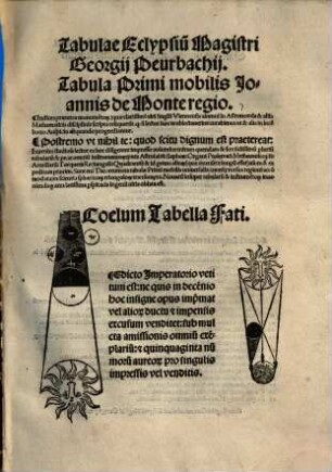 Tabulae eclypsium magistri Georgii Peurbachii