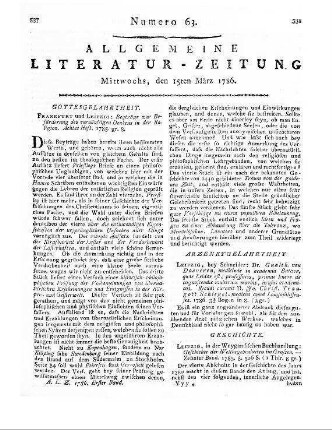 Masius, J. N.: Das Buch der Vereinigung oder Anweisung zur Glückseligkeit für alle Menschen. B. 1-4. Leipzig: Masius 1785