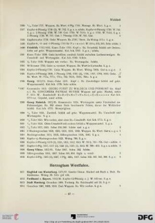 Herzogtum Westfalen (Nr. 1611-1614)