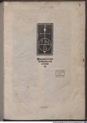 Singularia et notabilia cum additionibus : gewidmet Andreas Barbatia